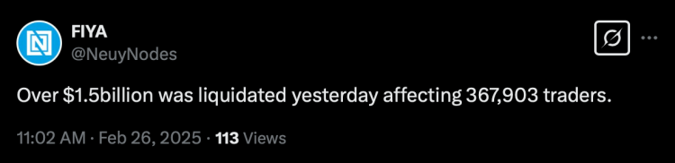 Bybit liquidation tweet